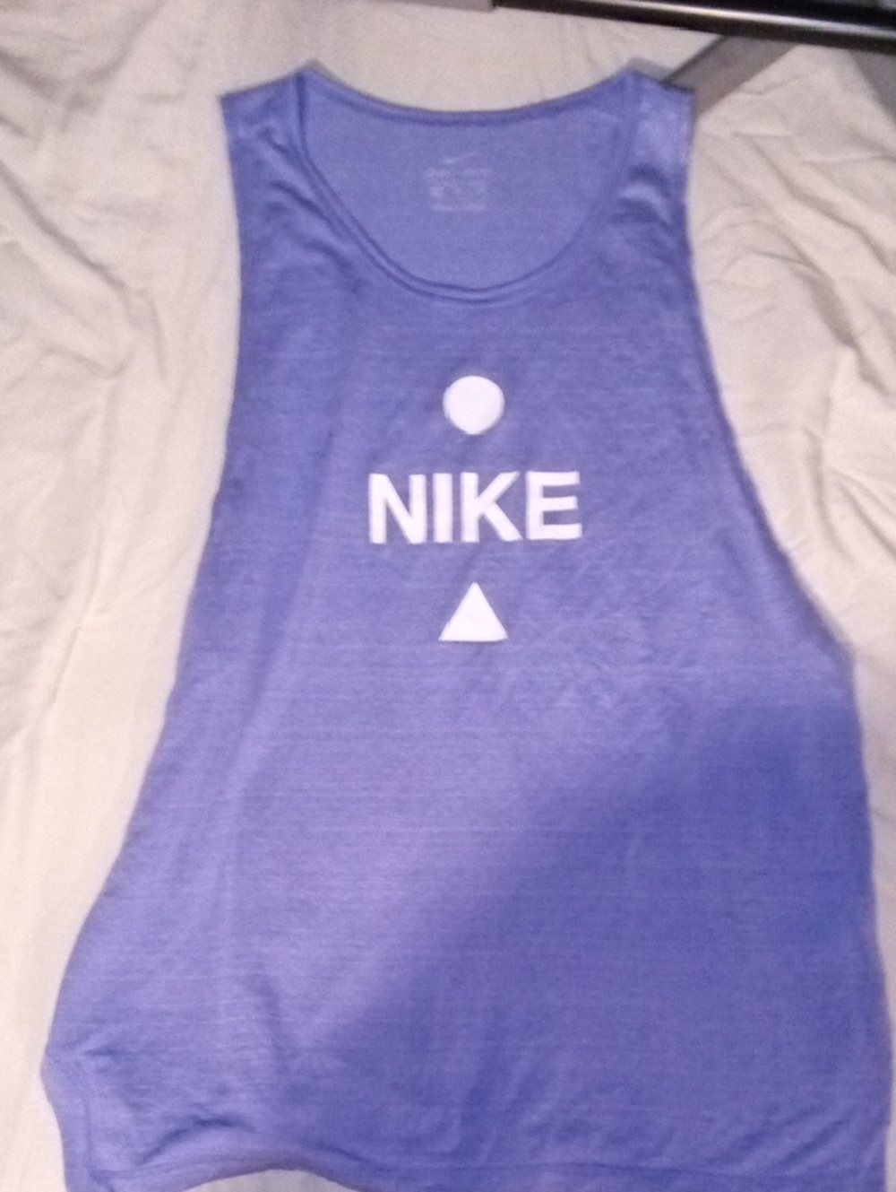 Nike Lavender Graphic Muscle Tank with White Logo